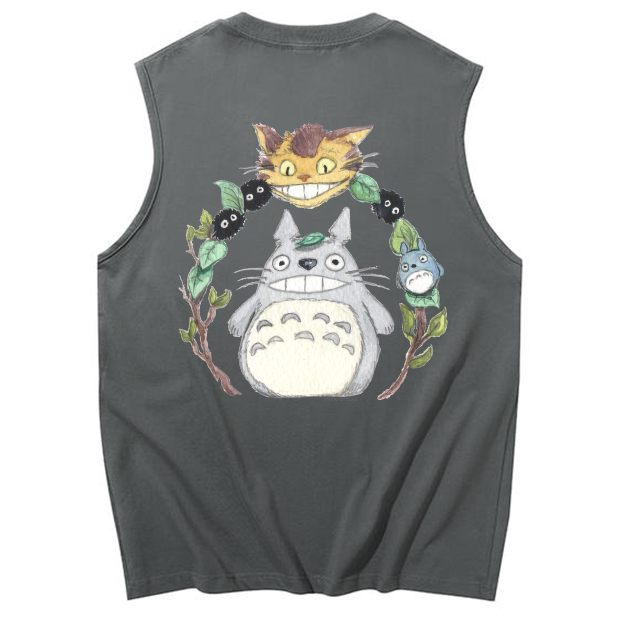 （画像用） となりのトトロ 草壁メイ 草壁サツキ My Neighbor Totoro Satsuki Kusakabe Mei Kusakabe コットン100％タンクトップ（背面プリント）